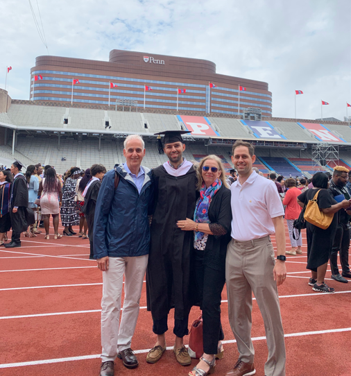 Chris Baccash with his family at the University of Pennsylvania graduation